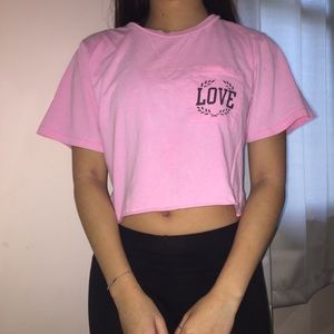 Pink love crop top